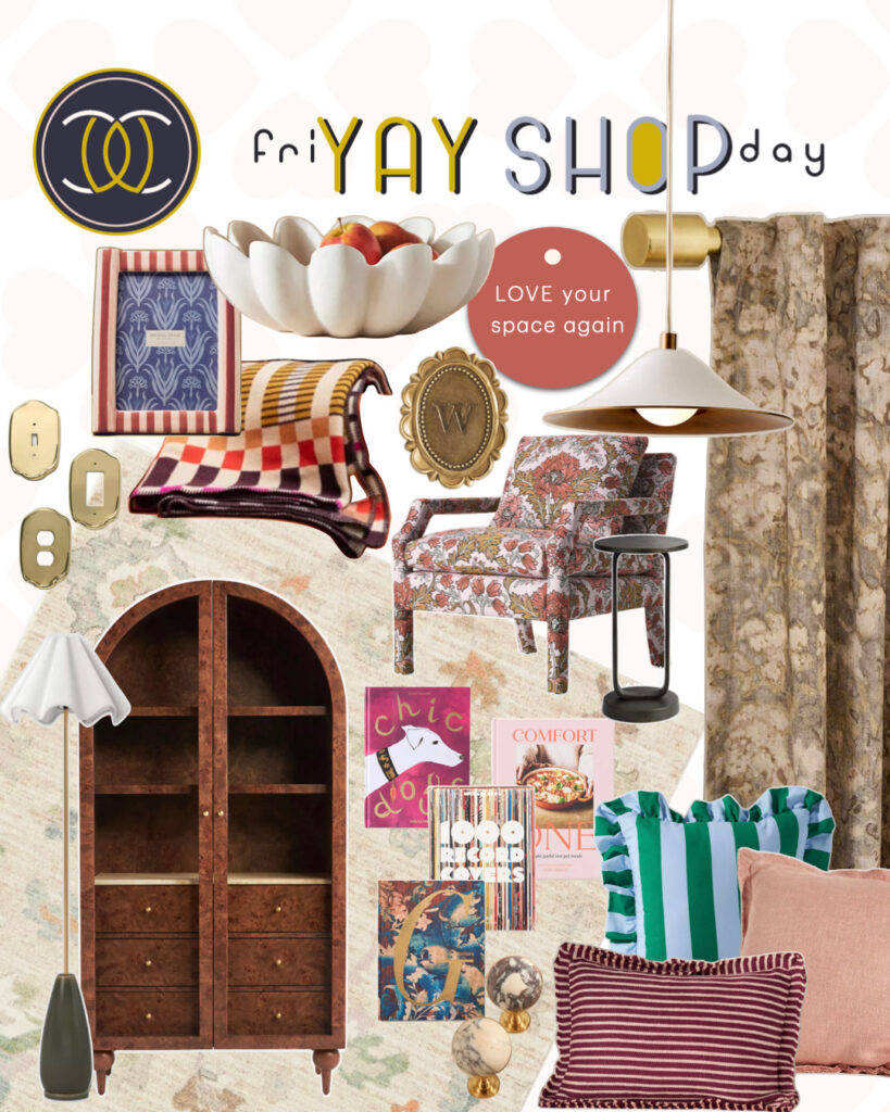 Friyay Shopday design moodboard featuring neutral home decor and small interior design edits by CW Interiors